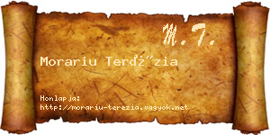 Morariu Terézia névjegykártya